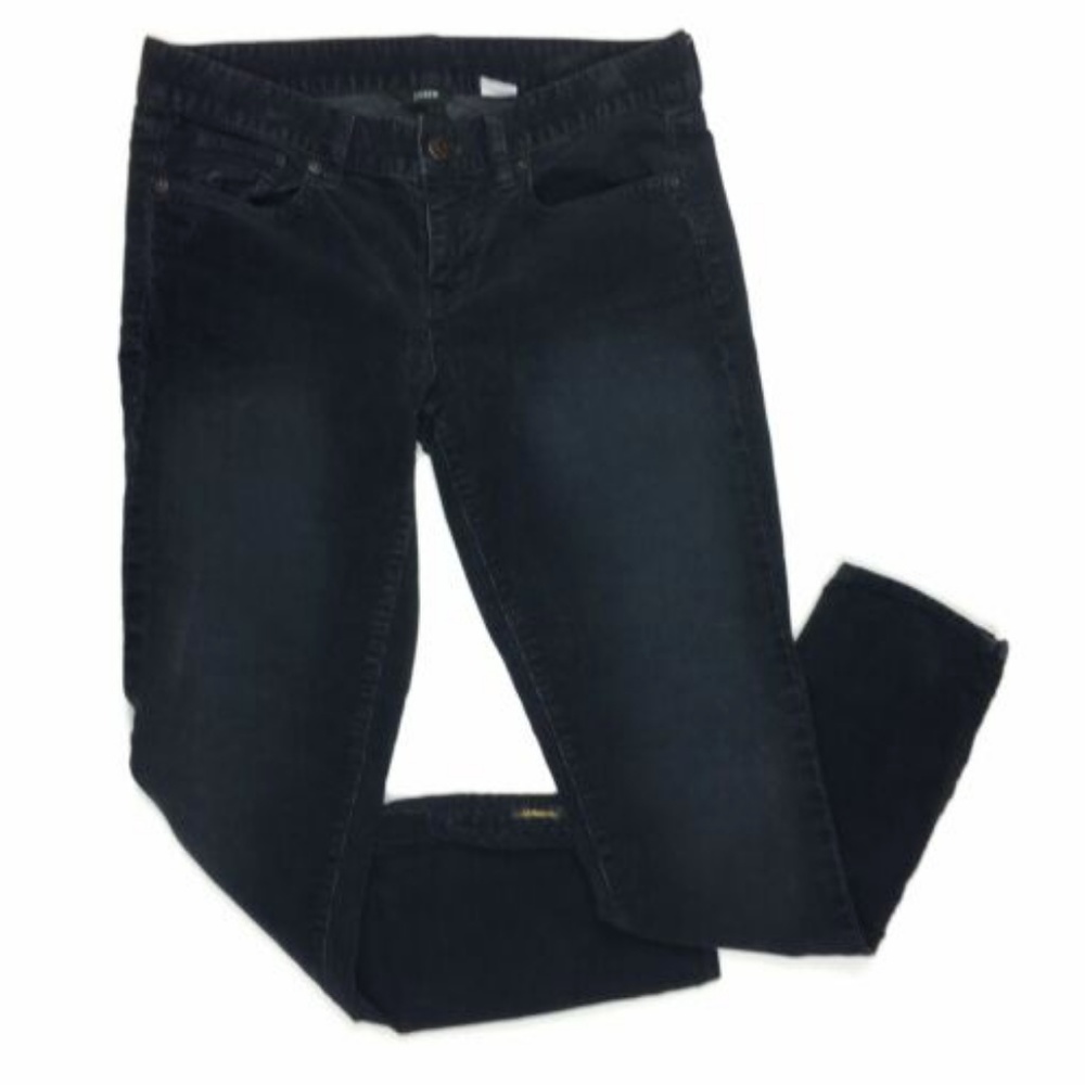 J Crew 26 Pants Corduroy Toothpick Black Skinny
